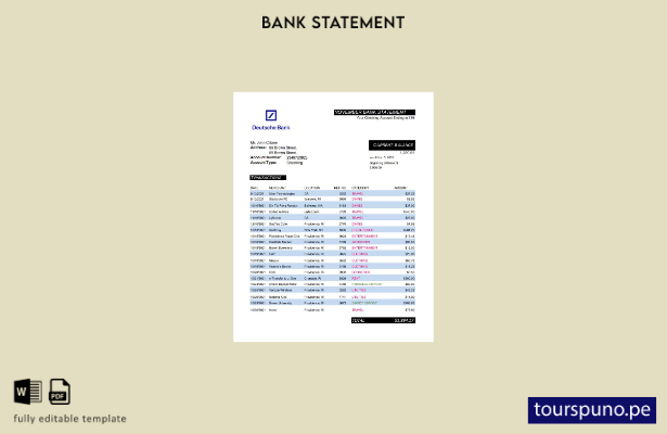 listo para imprimir extracto bancario alemán de Alemania plantilla fácil de comp